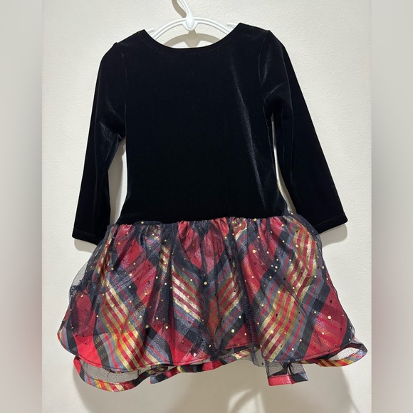 Bonnie Jean Christmas Winter Plaid Metallic Hipster Dress - Picture 7 of 10